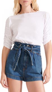 Veronica Beard Waldorf Ruched Sleeve T-Shirt