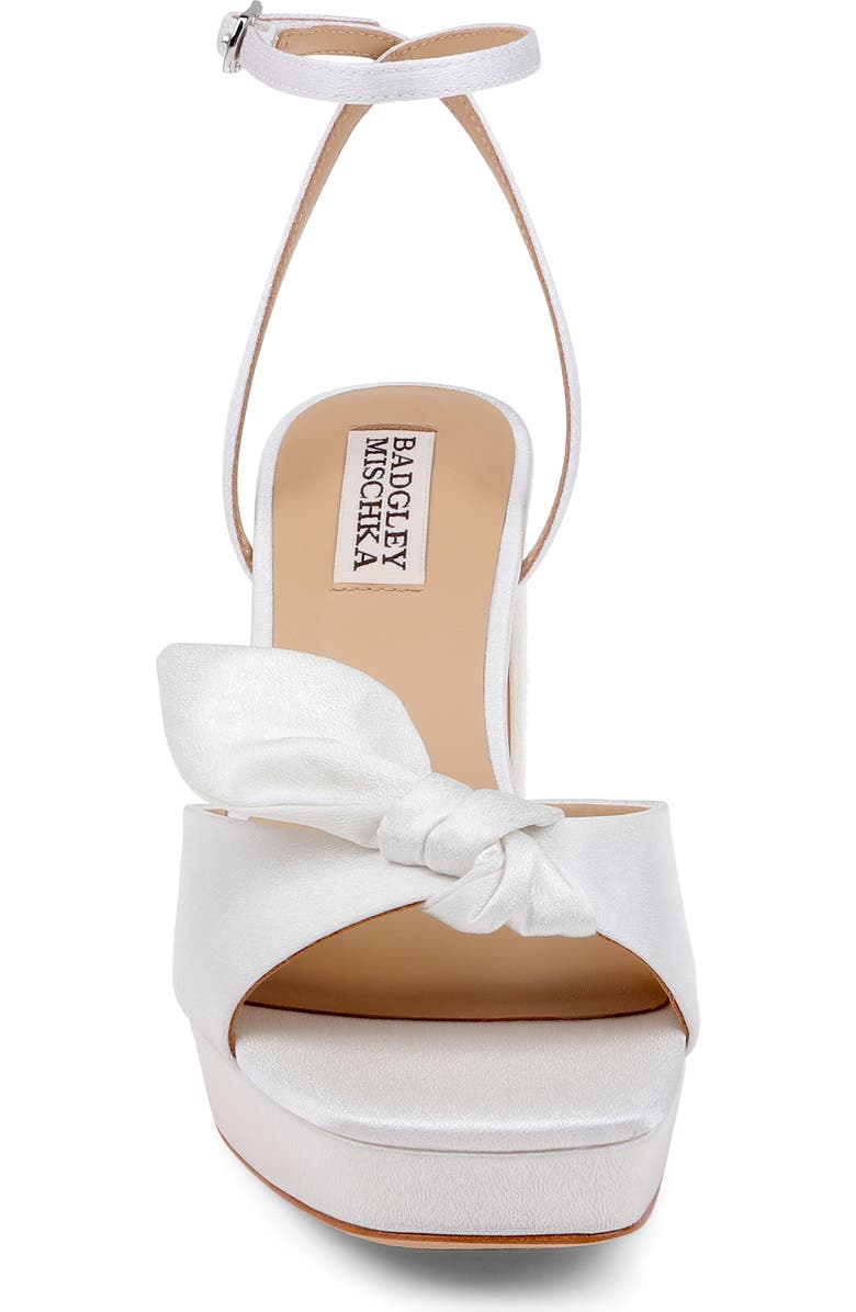Badgley Mischka Collection Yuki Ankle Strap Platform Sandal, Alternate, color, White Crepe