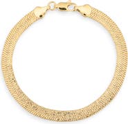 Sterling Forever Dawn Textured Herringbone Bracelet