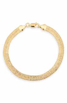 Sterling Forever Dawn Textured Herringbone Bracelet