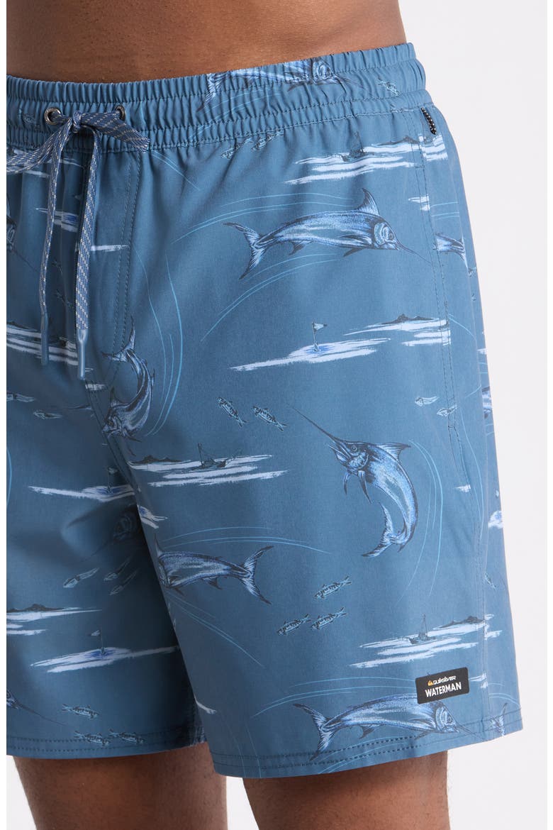 Mix Volley 17" Swim Trunks, Alternate, color, DARK DENIM