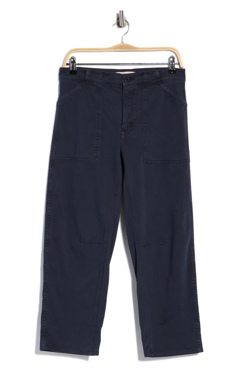 Madewell Darted Barrel Leg Pants, Alternate, color, Dark Navy