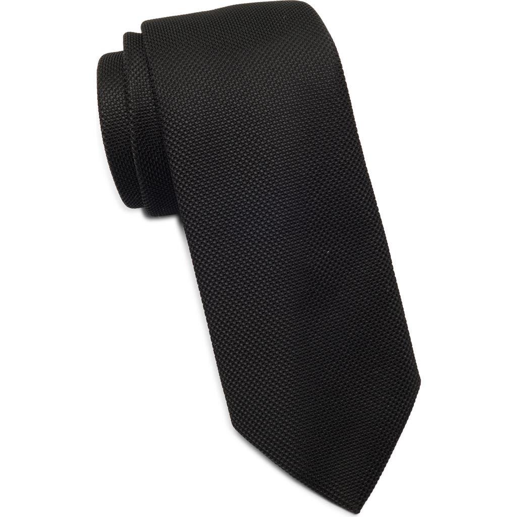 Hugo Boss Boss Micropattern Silk Blend Tie In Black