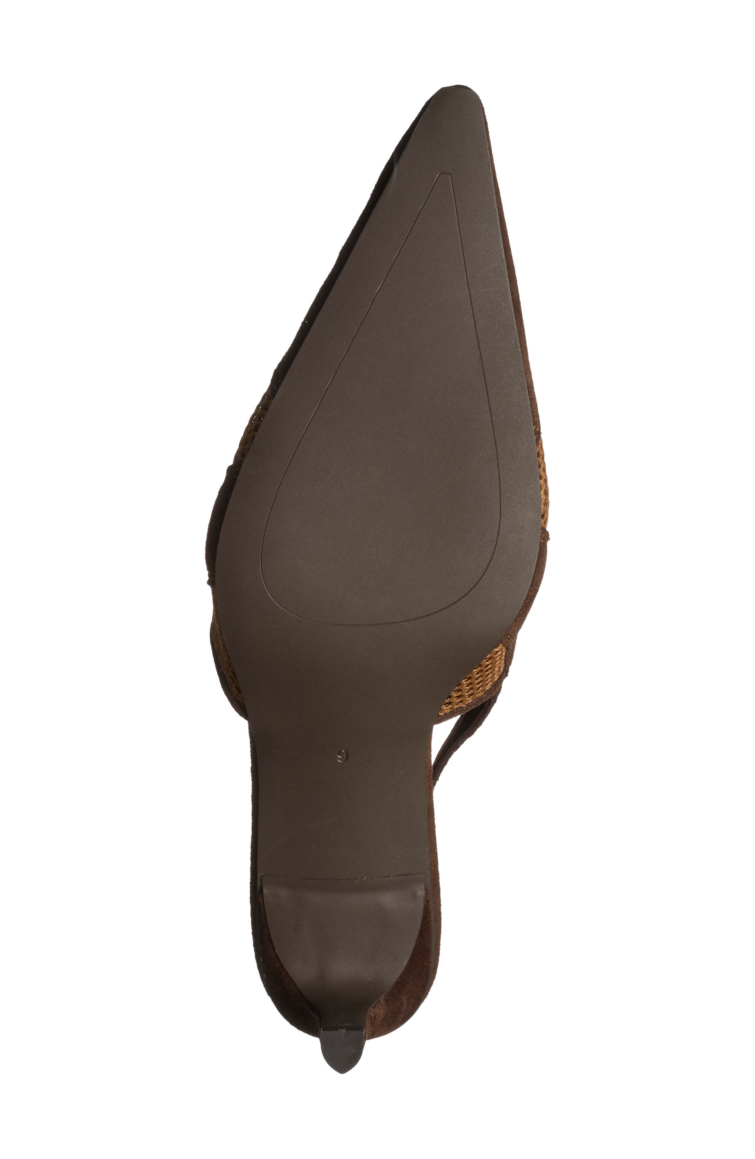 Laces Leather Slingback Pump, Alternate, color, NATURAL BROWN COMBO