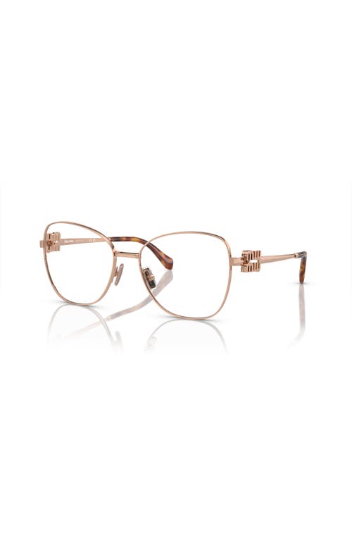 Miu Miu 56mm Pilot Optical Glasses In Pink
