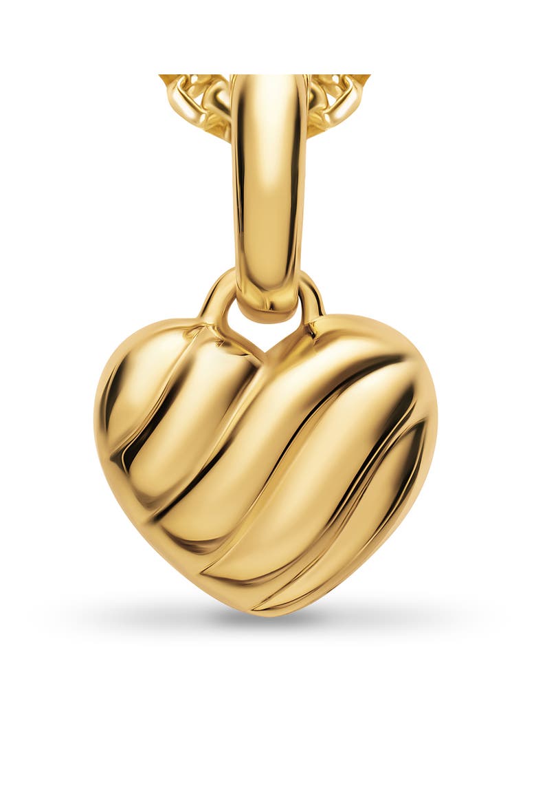 Petite Puffy Cable Heart Amulet, Alternate, color, GOLD