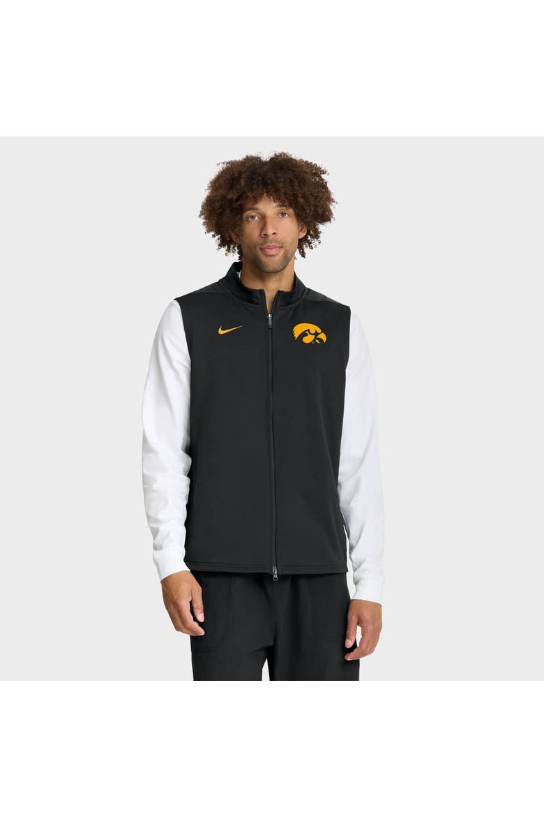 Men's Nike Black Iowa Hawkeyes Primetime Victory Performance Full-Zip Vest, Main, color, Black