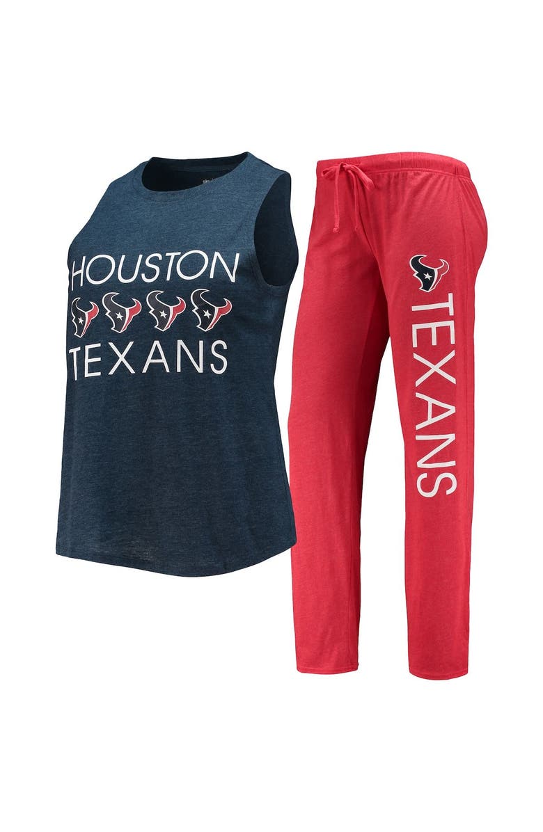 CONCEPTS SPORT Women's Concepts Sport Red/Navy Houston Texans Muscle Tank Top & Pants Sleep Set, Main, color, 