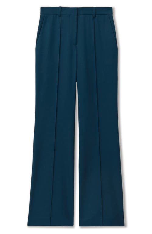 Reiss Teal Wide Leg Wool Blend Suit Trousers In Teal
