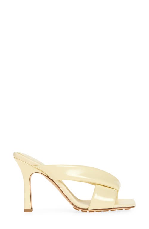 Bottega Veneta Women Pastel Yellow Leather Riva Mules In Yellow