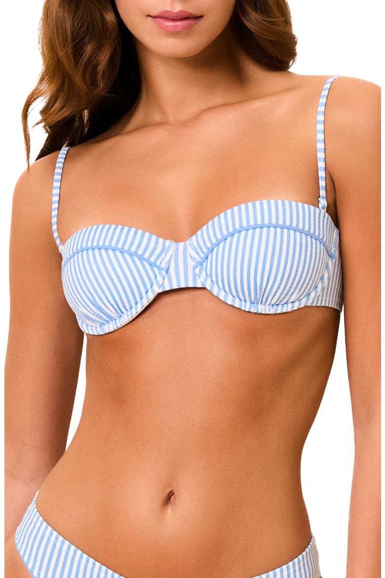 Juliette Underwire Seersucker Bikini Top, Main, color, BLUE LAGOON