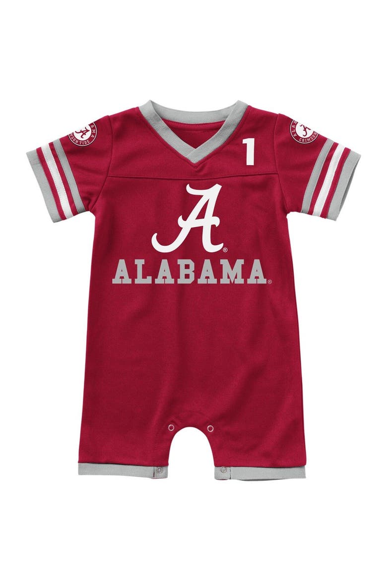Infant Colosseum Crimson Alabama Crimson Tide Bumpo Football Romper, Main, color, Crimson