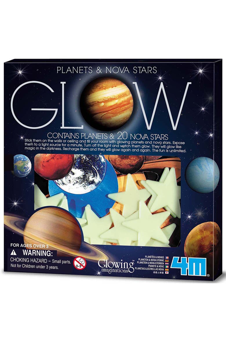 Glow Planets & Nova Stars 20 Glow in Dark Stick Ons, Main, color, Multicolored