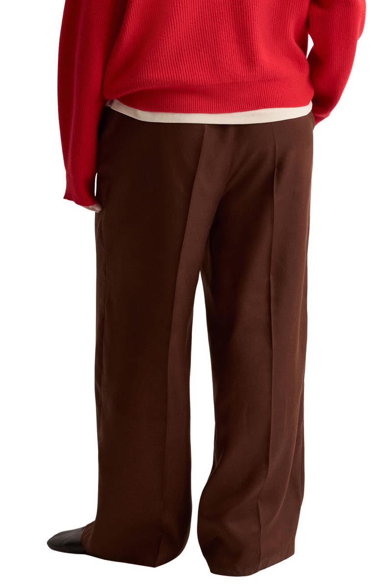 MANGO High Waist Wide Leg Pants, Alternate, color, Burnt Orange