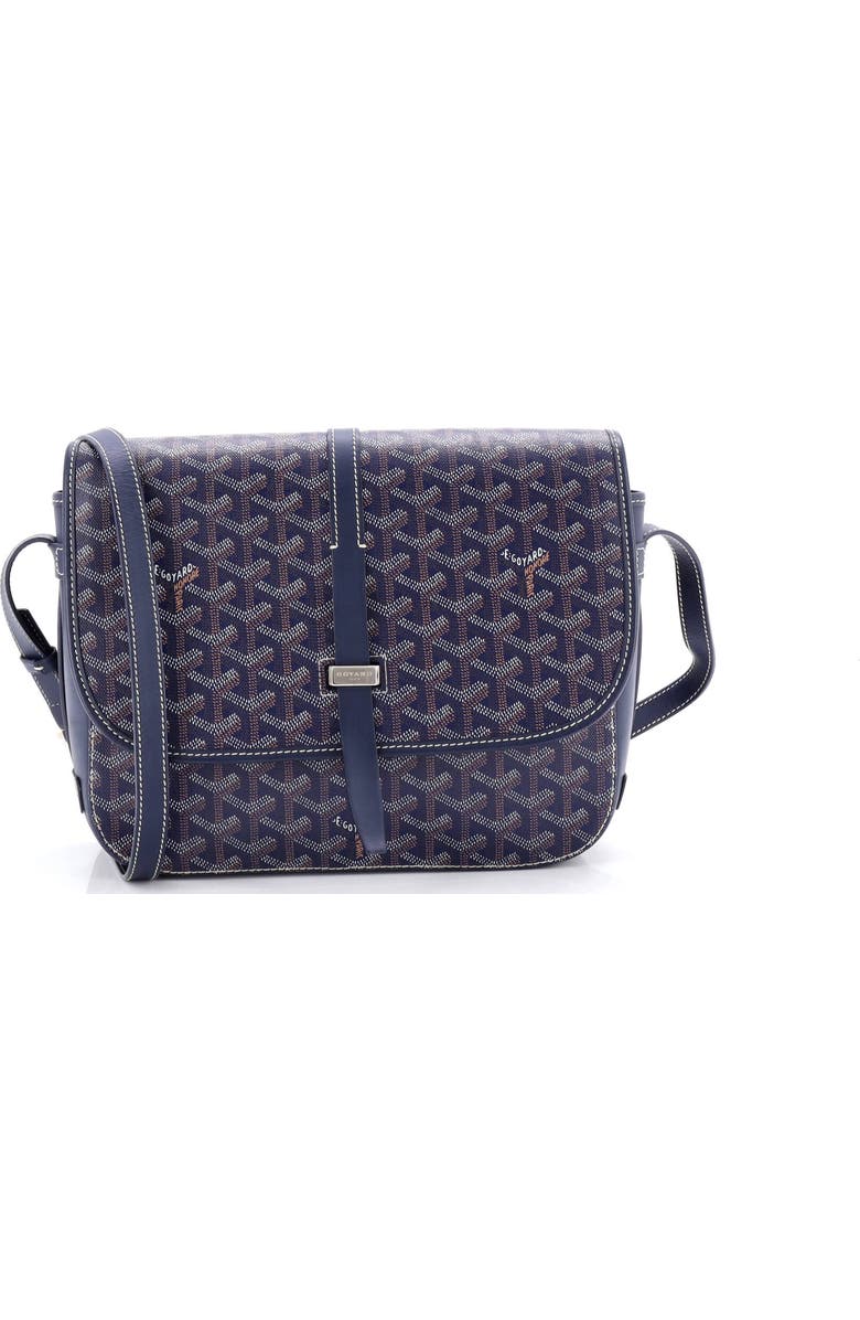 Pre-Owned Goyard Belvedere II Messenger Bag Coated Canvas MM, Main, color, Blue