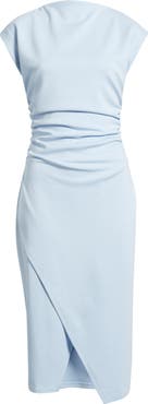 Nordstrom Ruched Funnel Neck Midi Dress