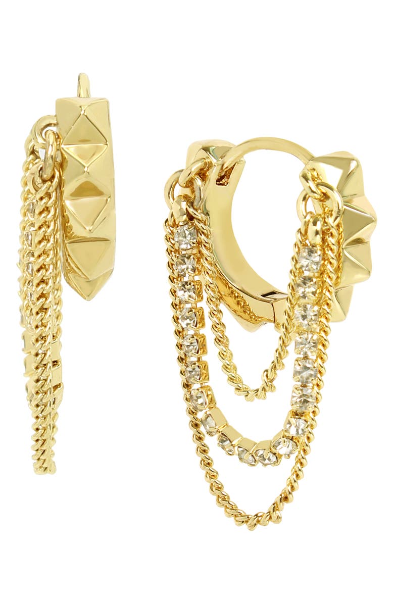 AllSaints Muiltchain Huggie Hoop Earrings, Main, color, Gold