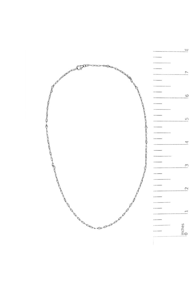 14K White Gold Bezel Set 1.00 Cttw Diamond 11 Station Necklace, Alternate, color, White