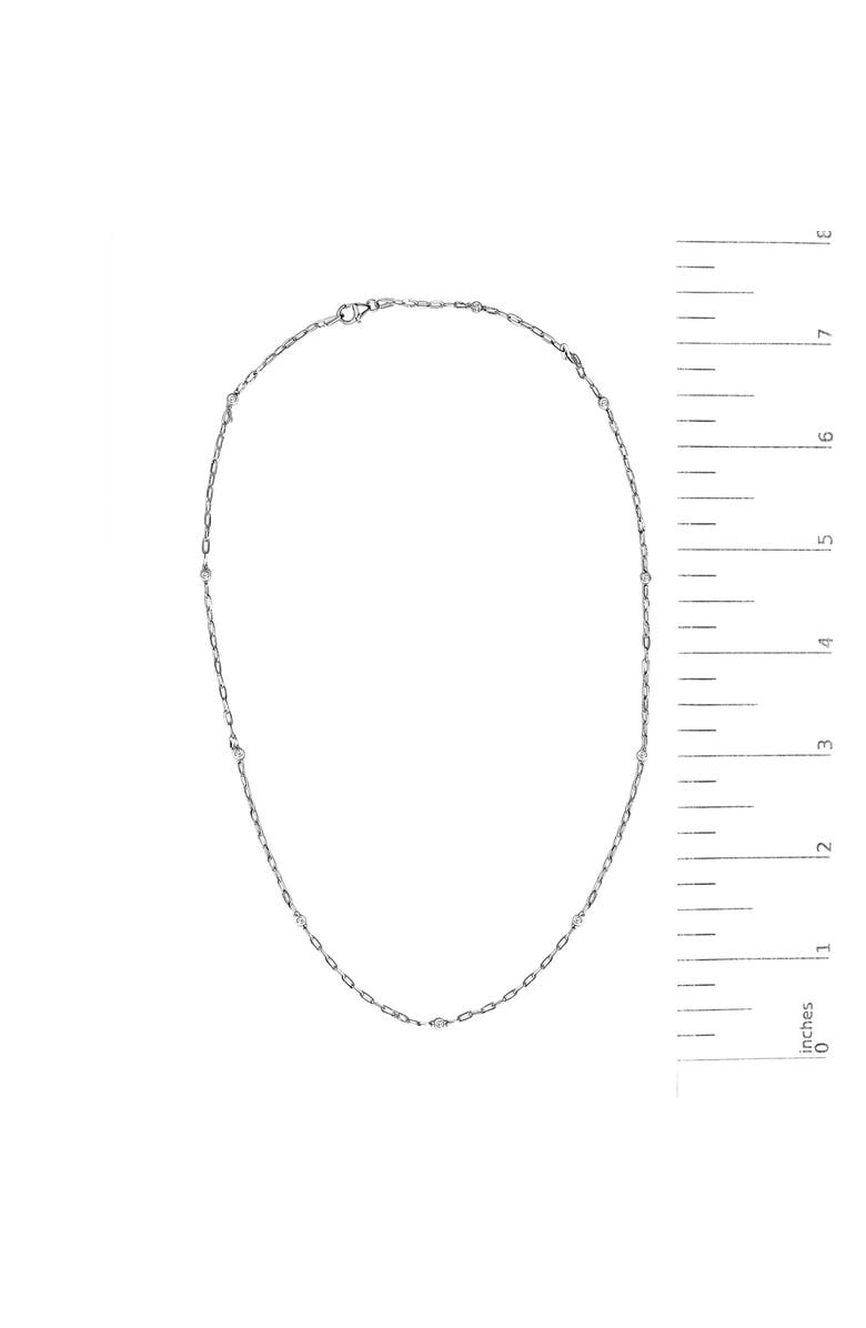 Haus of Brilliance 14K White Gold Bezel Set 1.00 Cttw Diamond 11 Station Necklace, Alternate, color, White