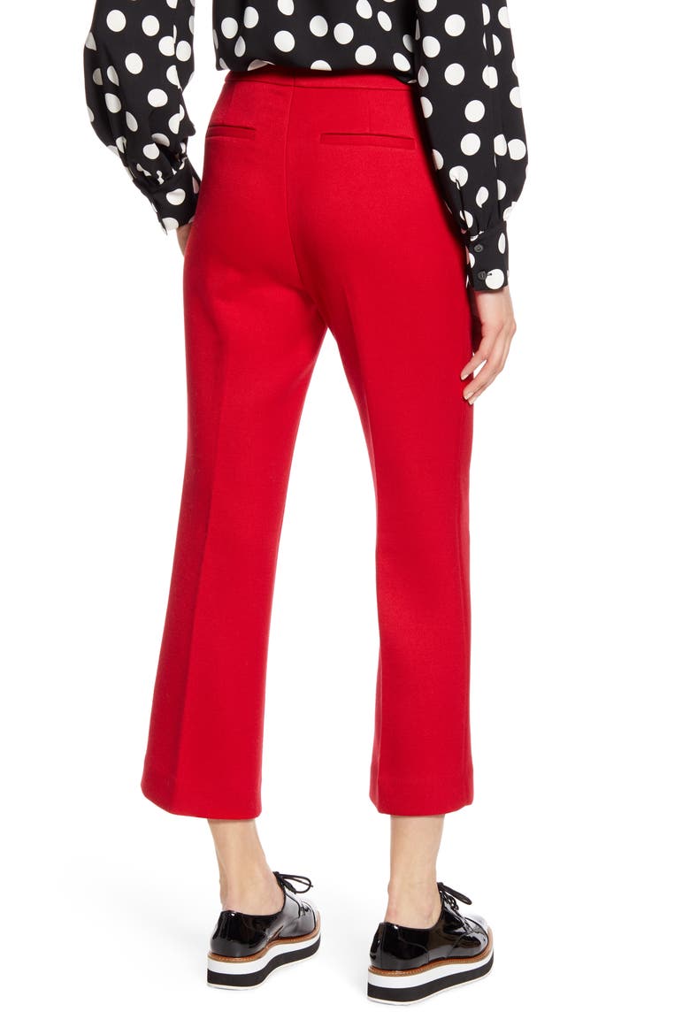 x Atlantic-Pacific Button Detail Kick Flair Pants (Nordstrom Exclusive), Alternate, color, RED CHILI