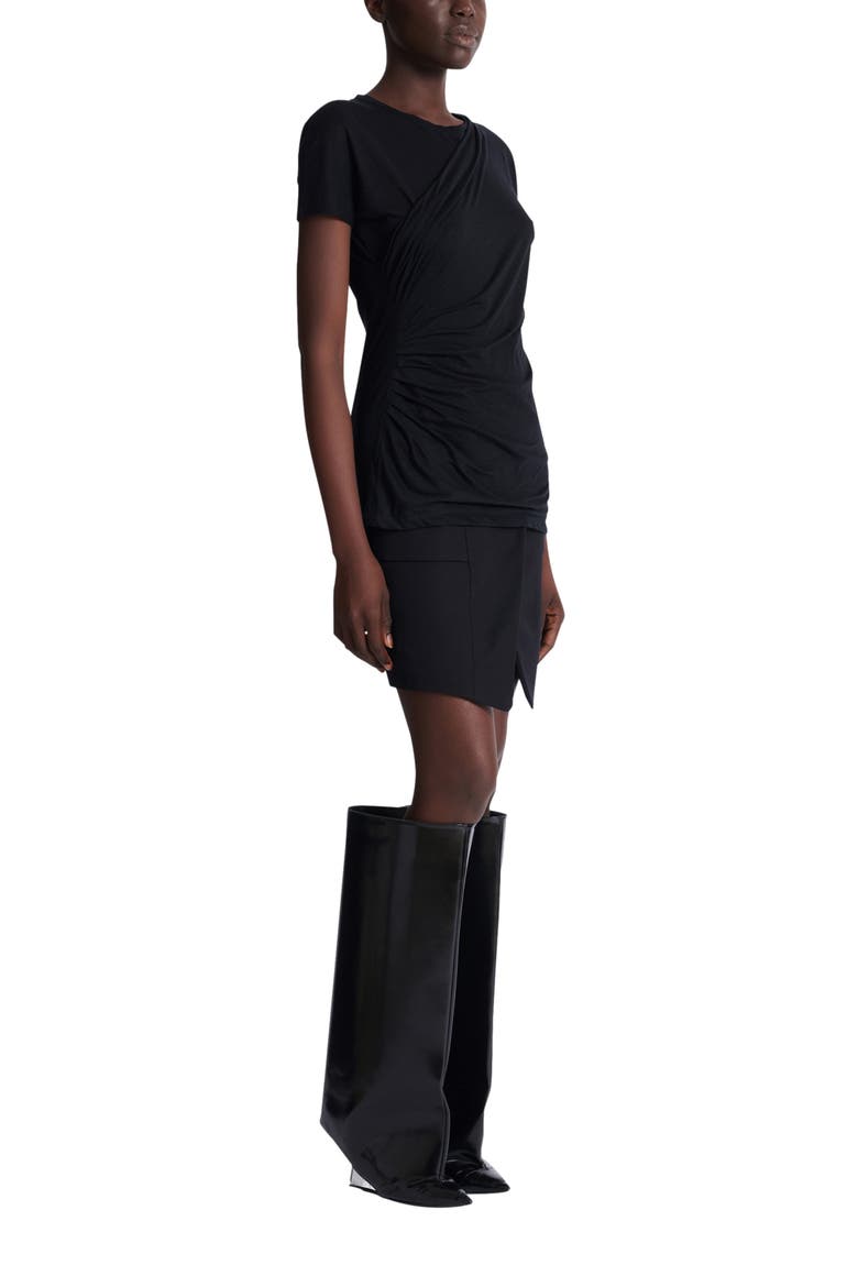 Draped T-shirt, Main, color, black