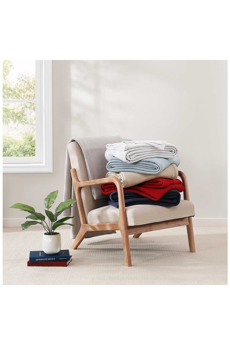 SOLID COTTON PIQUE BLANKET, Alternate, color, RED