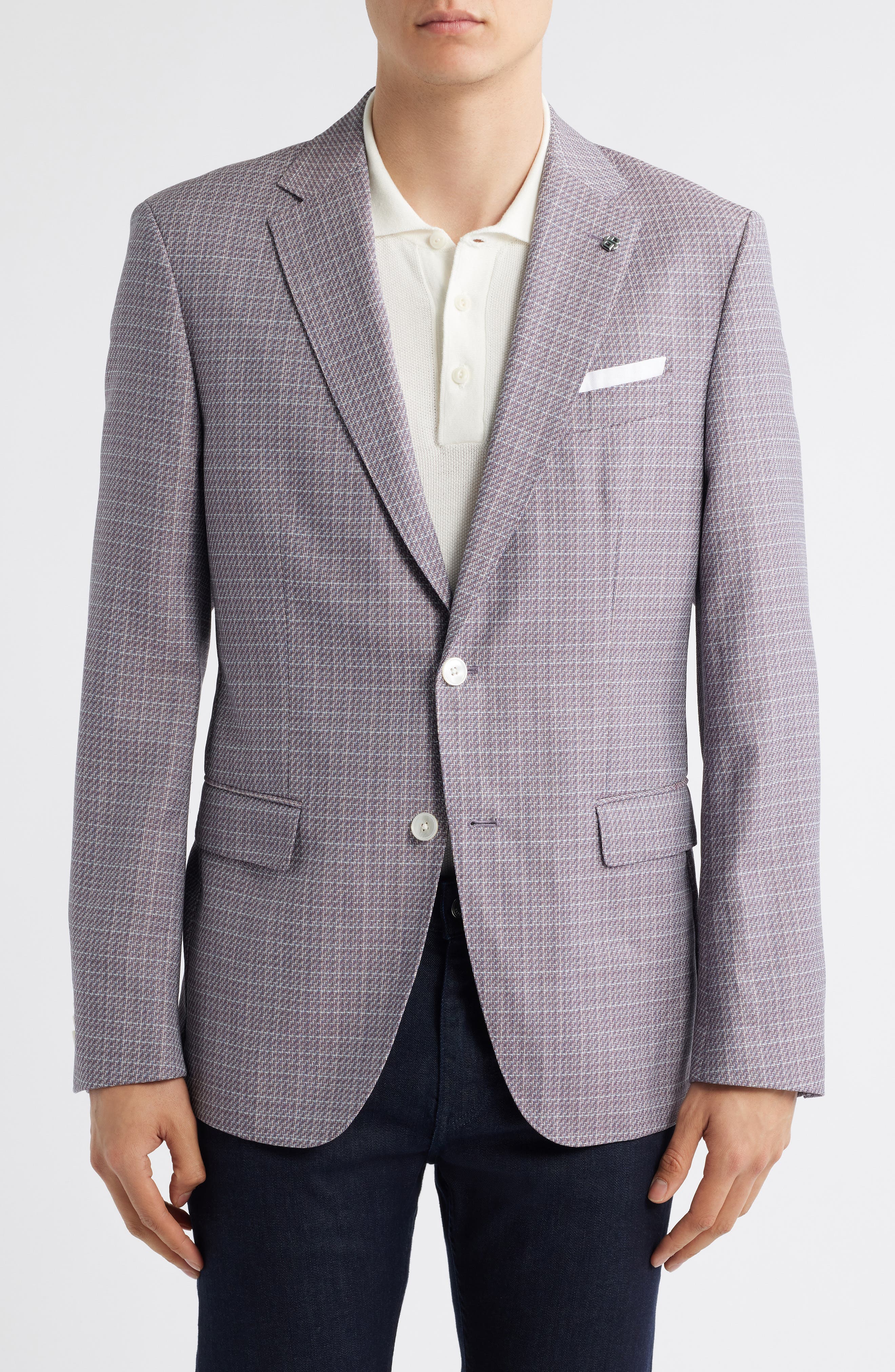 BOSS Hutson Check Virgin Wool Sport Coat