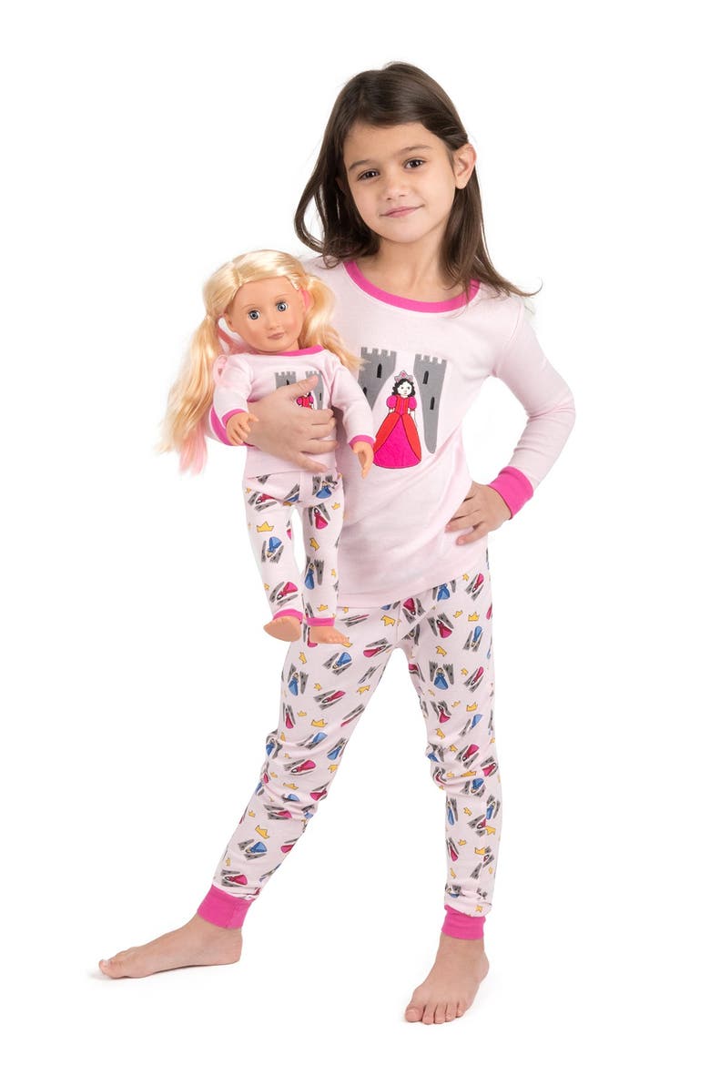 Pink Princess Pajama & Matching Doll Pajama Set, Alternate, color, MULTI