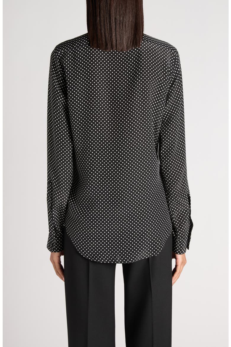 Mini Dot Pintuck Crepe Shirt, Alternate, color, BLACK/ OFF WHITE