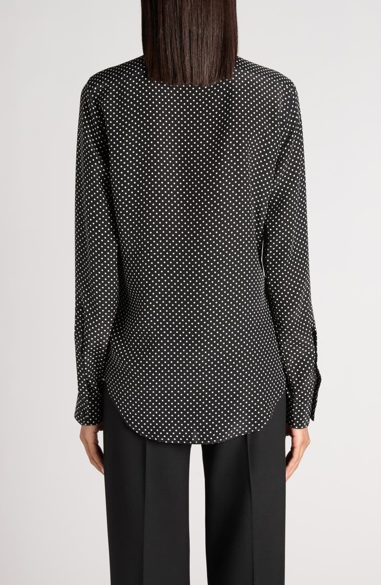 TOM FORD Mini Dot Pintuck Crepe Shirt, Alternate, color, Black/ Off White