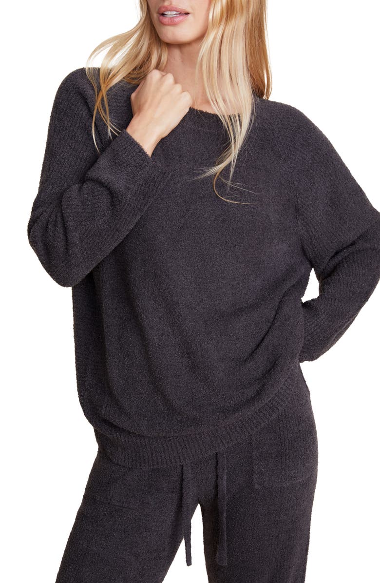 Barefoot Dreams<sup>®</sup> CozyChic<sup>™</sup> Lite<sup>®</sup> Rib Trim Pullover, Main, color, Carbon
