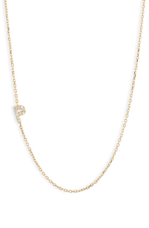 Anzie Love Letter Pavé Diamond Initial Pendant Necklace in Gold-P 