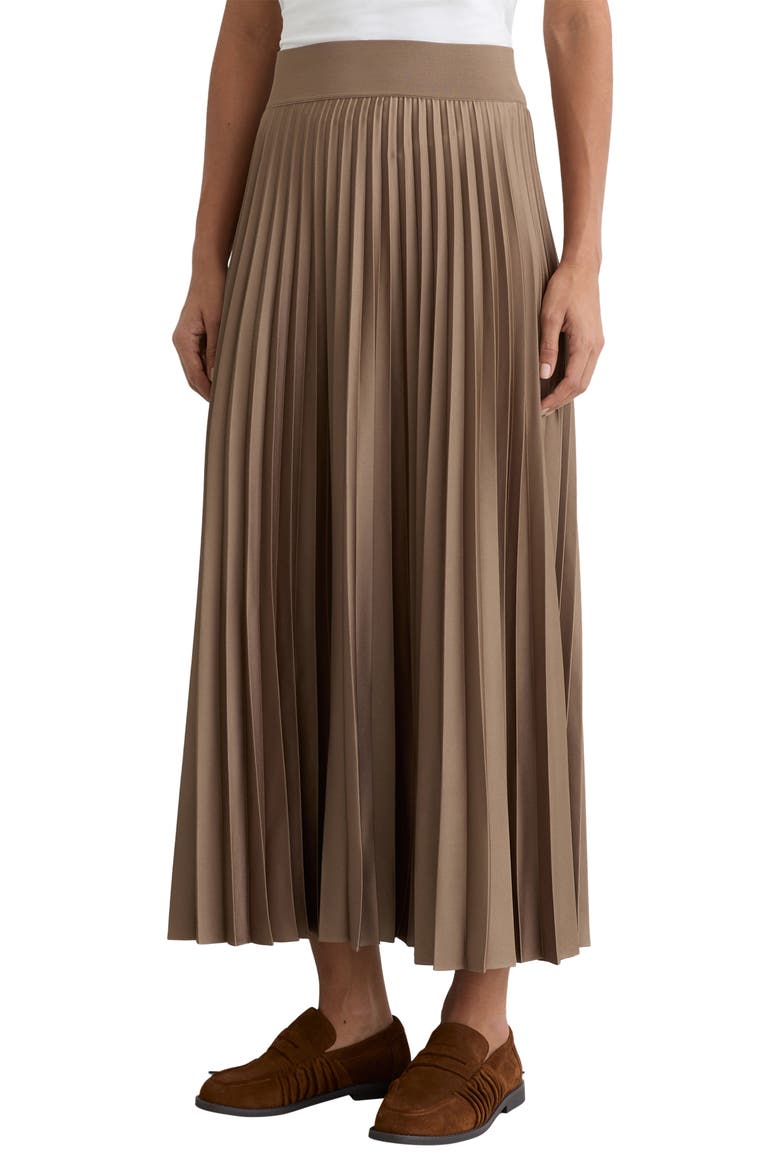Seren Pleated Maxi Skirt, Main, color, MOCHA BROWN
