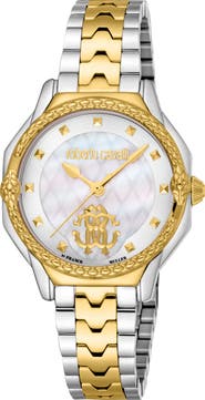 Roberto Cavalli by Franck Muller Mother-of-Pearl Bracelet Watch, 32mm