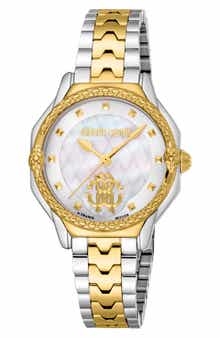 Roberto Cavalli by Franck Muller Mother-of-Pearl Bracelet Watch, 32mm