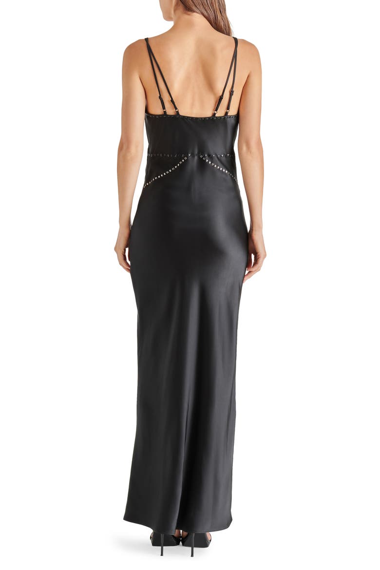 Reese Satin Maxi Slipdress, Alternate, color, BLACK