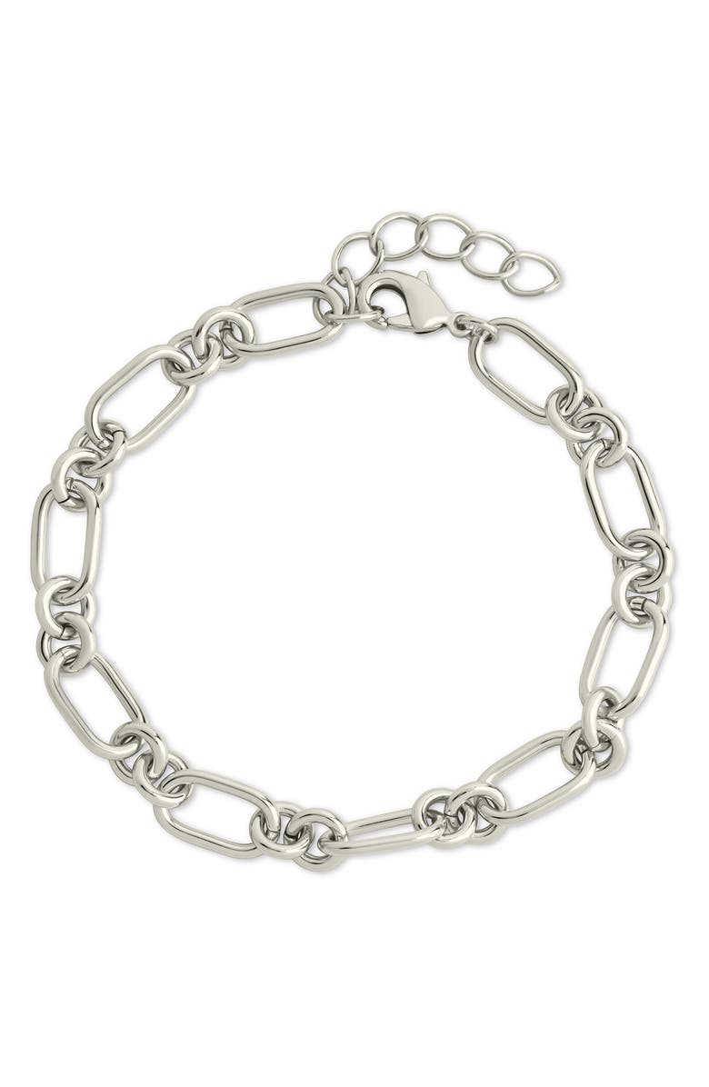 Sterling Forever Marlene Chain Link Bracelet, Main, color, Silver