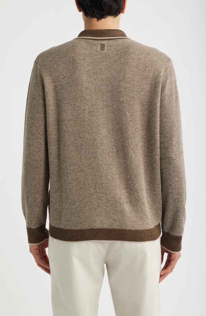 Canali Linen Blend Cardigan, Alternate, color, Light Brown