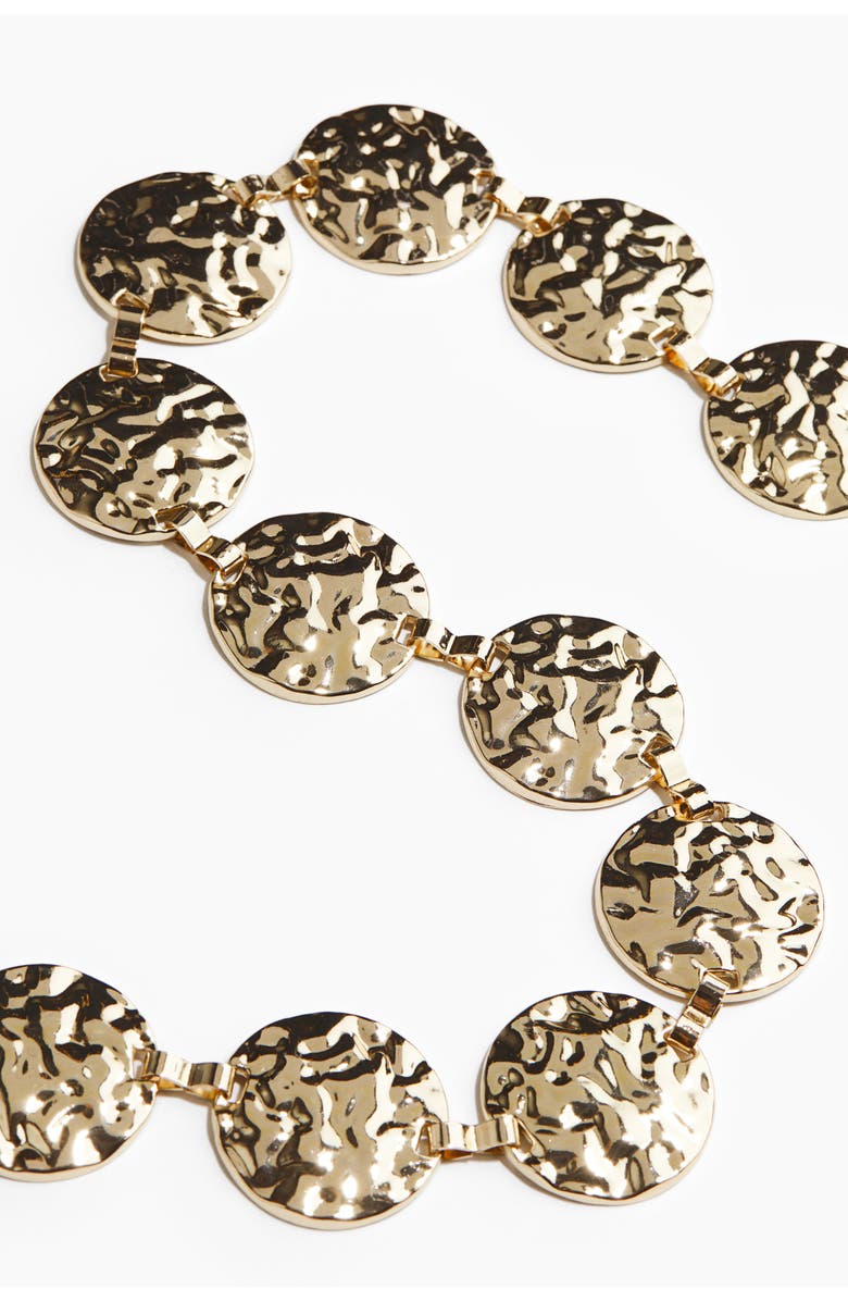 H&M Metal-disc waist belt, Alternate, color, Gold-Colored