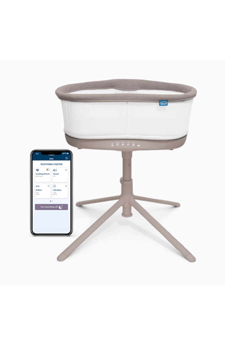 HALO BassiNest Connected Swivel Sleeper 3.0 - Smart Bassinet with AutoSoothe, 360° Swivel, Cry Detection, Rocking, Vibration & Soothing Sounds, Easy Lowering Wall, Main, color, 