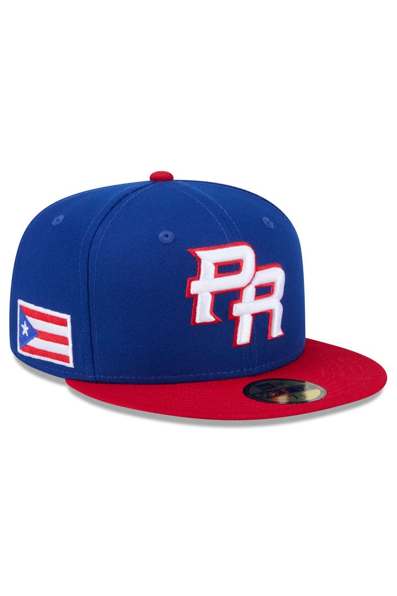 Men's New Era  Blue/Red Puerto Rico Baseball 2026 World Baseball Classic 59FIFTY Fitted Hat, Main, color, Blue