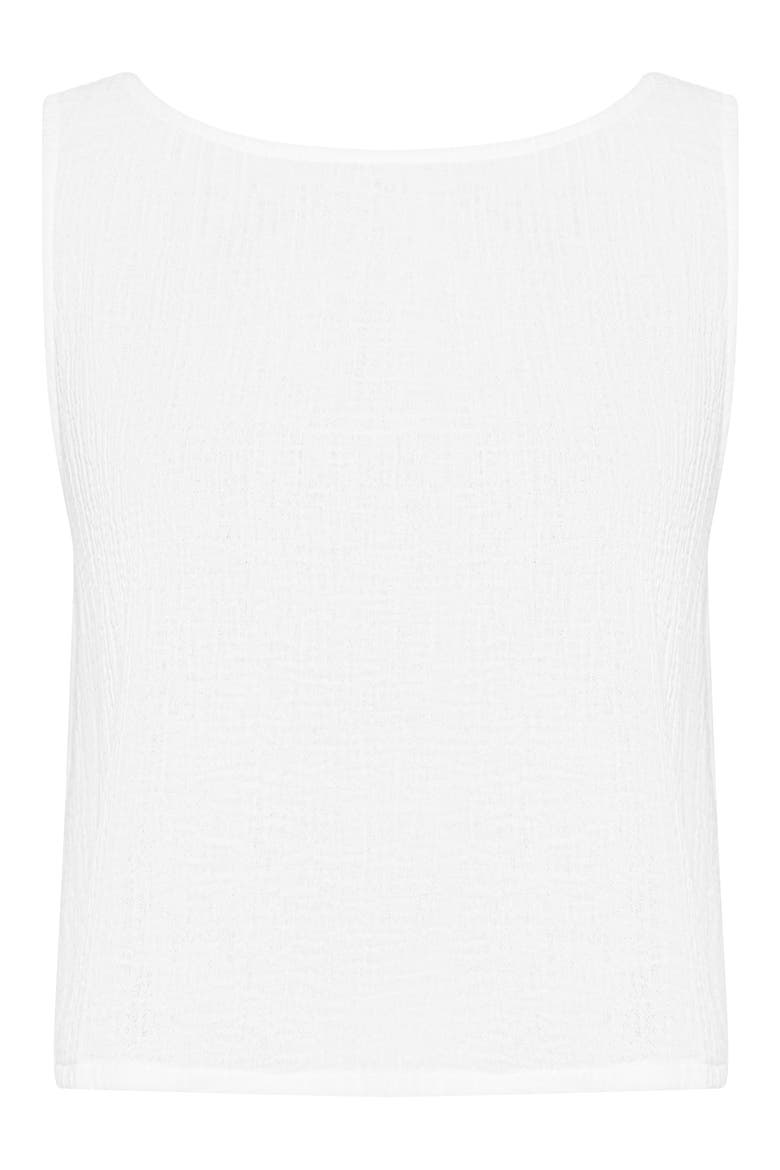 Sleeveless Cotton Top & Wide Leg Pants Cover-Up Set, Alternate, color, WHITE