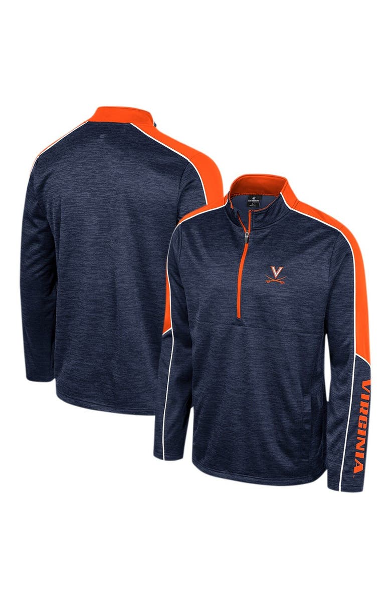 COLOSSEUM Men's Colosseum Navy Virginia Cavaliers Marled Half-Zip Jacket, Main, color, Navy
