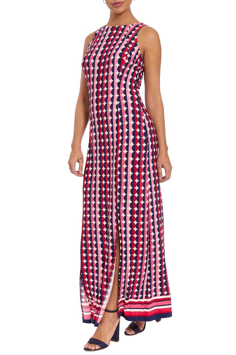 Carwash Sleeveless Maxi Dress, Alternate, color, IVORY/ PINK