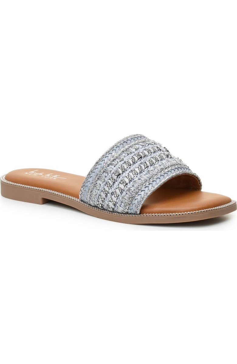 Nicole Miller Rhinestone Woven Slide Sandal, Main, color,