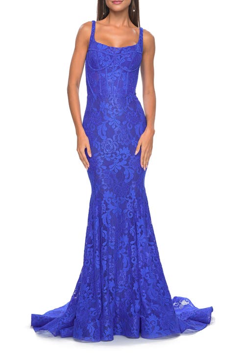 Mermaid Stretch Lace Gown with Corset Top