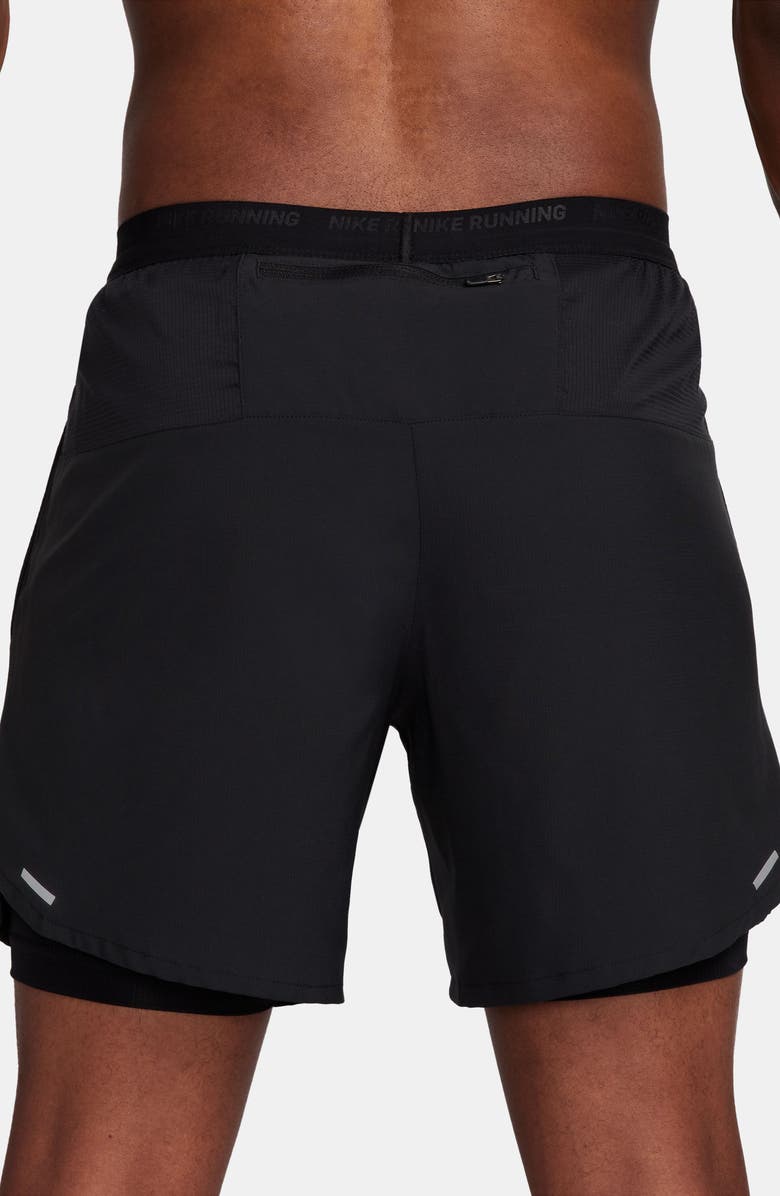 Nike Dri-FIT Stride 2-in-1 Running Shorts, Alternate, color, Black/ Black/ Silver