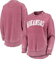PRESSBOX Women's Pressbox Cardinal Arkansas Razorbacks Vintage Wash Pullover Sweatshirt