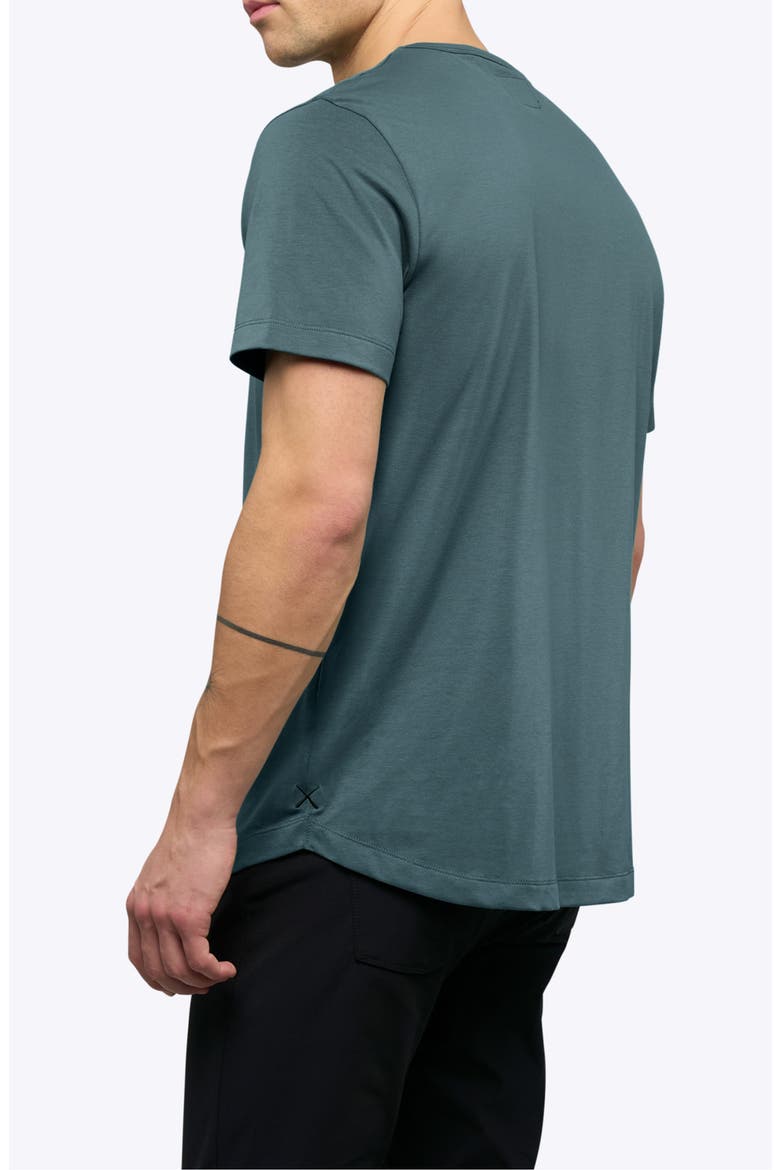AO Curve Hem Cotton Blend T-Shirt, Alternate, color, NORTH ATLANTIC