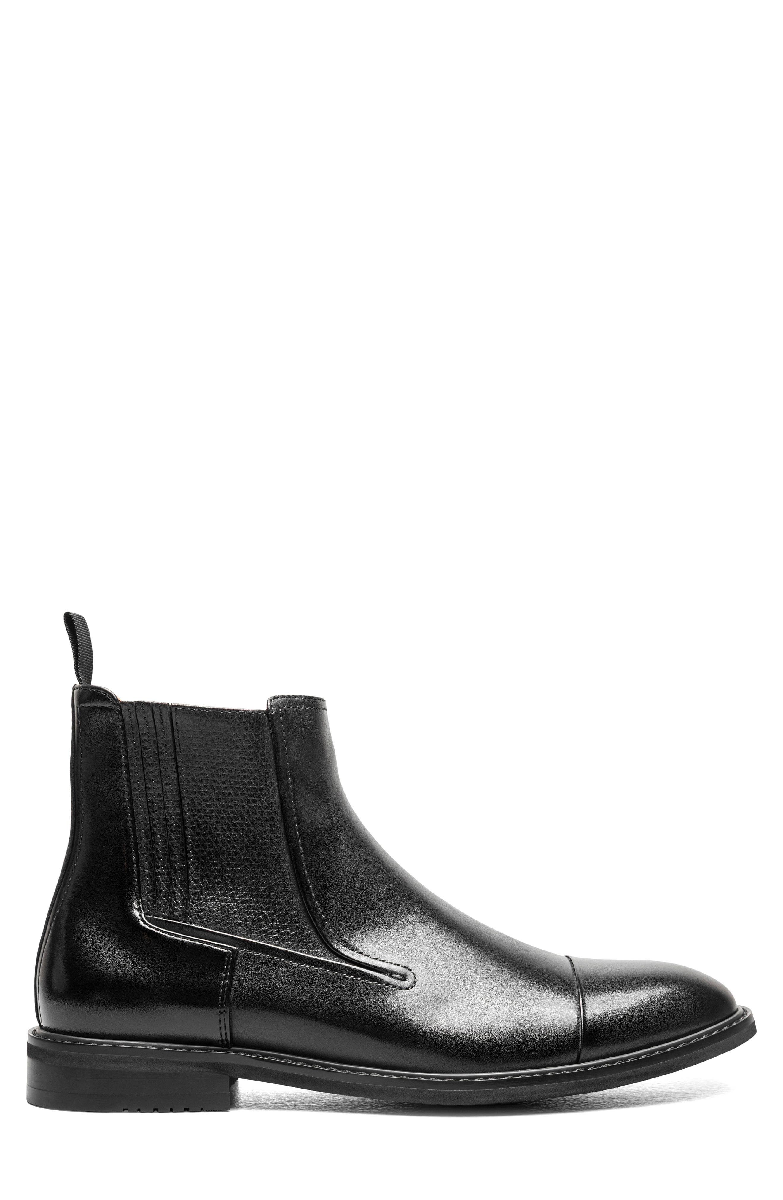 Berkshire Leather Cap Toe Boot, Alternate, color, BLACK